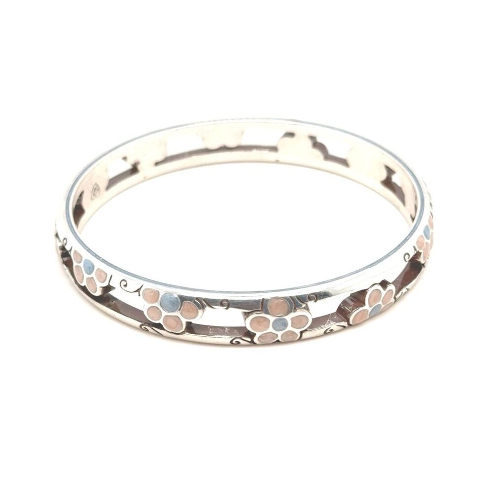 Brighton Pink/Blue Enamel Flower‎ Bangle Bracelet